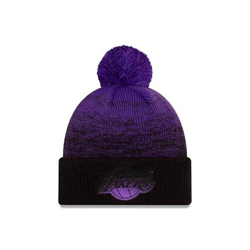 NBA Los Angeles Lakers Back Half Cuff Knit (RFZ5283) - Purple New Era Beanies